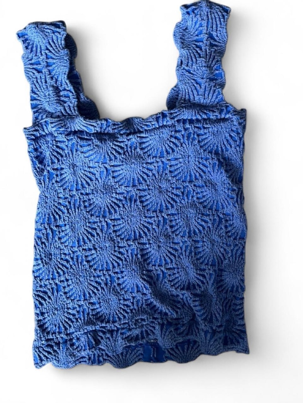 Blue Textured Tank Top - Women